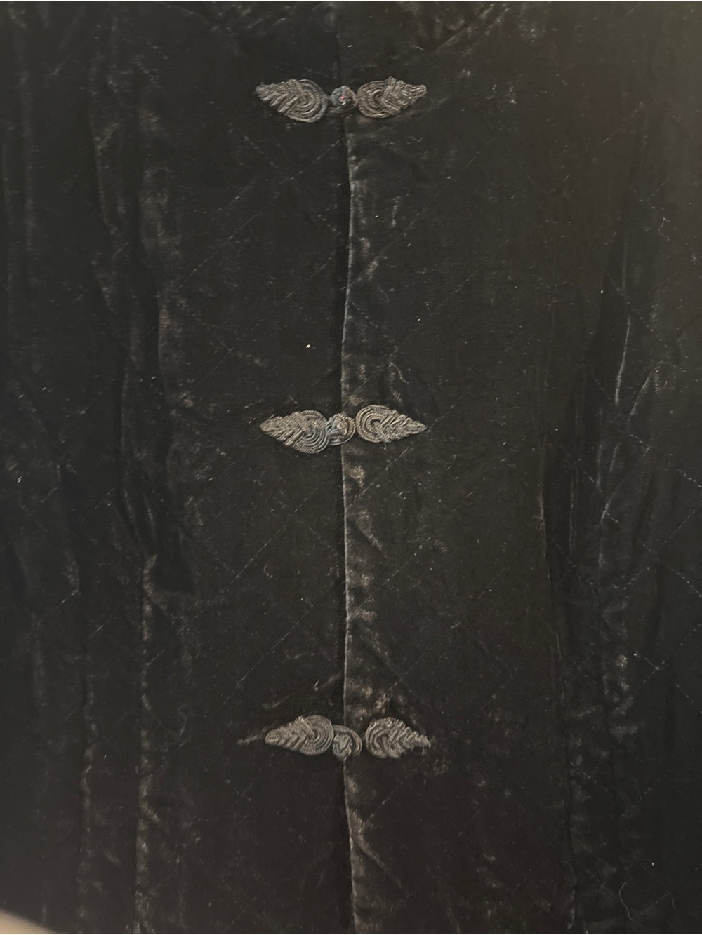 Coldwater Creek Black Velvet Asian-Inspired Jacket Size Medium - Picture 11 of 14